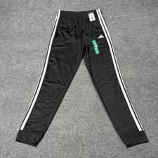 Image of Adidas Pants Youth XL 18/20 Black Knit Track 3-Stripes Athletic Joggers