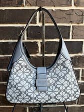 Image of NWT $345 Kate Spade Spade Flower Jacquard Nouveau Small Shoulder Bag grey multi