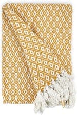 Image of Homelife Casablanca Large Cotton Rich Throw in Ochre 254cm x 228cm