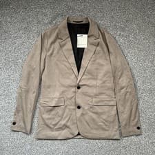 Image of ALL SAINTS Earthy Brown HELM Slim Fit Lightweight Blazer Size 34 RRP £149 BNWT