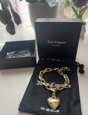 Image of Authentic Juicy Couture Gold Tone Heart Bracelet +Gift Box