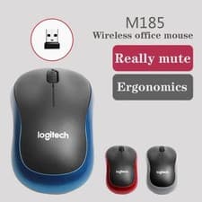 Image of Logitech M185 Wireless Optical Mouse + USB Receiver Fit Compact PC Laptop Mouse