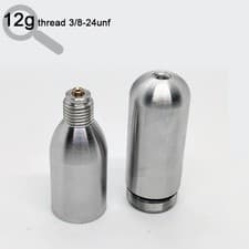 Image of New Design Unthreaded 16G 12G CO2 Cartridge Refillable for Pump Plug Homebrew So