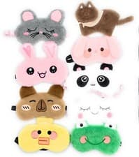 Image of Girls Plush Fluffy Soft Eye Mask Cover Travel Blindfold Cute Animals Gift UK