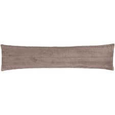 Image of Empress Taupe Faux Fur Draught Excluder | Luxury Plush Fabric Draft Excluder