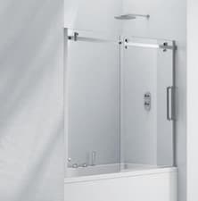 Image of Frontline Aquaglass+ Frameless Sliding Bath Screen 1500mm H x 1700mm W - 8mm Gla