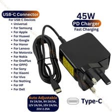 Image of For HP USB-C 20V 2.25A USB-C 45W Power Supply AC Adapter Charger PSU