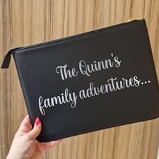 Image of A4+ Personalised Travel Document Holder | Family Holiday Planner | Laptop Wallet