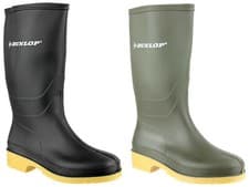 Image of Dunlop Dull Wellies Girls Boys Junior Wellington Boots 2 Colours 12 Sizes