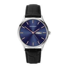 Image of Sekonda Mens Watch with Blue Dial and Black Strap 1701
