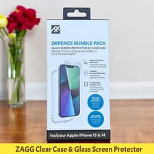 Image of Official Genuine Original ZAGG (iPhone 14) Clear Case & Screen Protector Cover