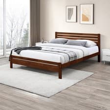 Image of Declan Solid Pine King Size Bed Frame Rustic Scandi Contemporary