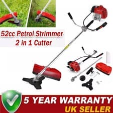 Image of 52cc 2in1 Petrol Strimmer grass line trimmer weed Brush Cutter Garden Tool UK