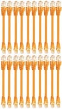 Image of 20 x Cat6 Ethernet Cable RJ45 Network Patch Lead UTP Booted Orange 0.3m 30cm