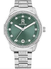 Image of Tommy Hilfiger Women's Quartz Silver-Tone Stainless Steel with Crystals Bracelet