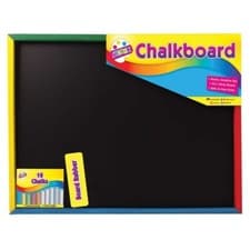 Image of Large Chalkboard With Chalk & Eraser 33 x 43cm Black Board Home School Learning