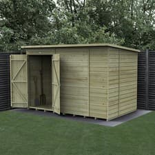 Image of Forest Beckwood 10x6 Pent Shed No Window Double Dr Wood Outdoor Storage Free Del