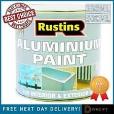 Image of ALUMINIUM PAINT RUSTINS QUICK DRY 250ML 500ML FOR WOOD METAL INTERIOR EXTERIOR