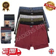 Image of 12 PACK 3,6 MENS CLASSIC BOXER SHORTS BRIEFS COMFORT FIT JERSEY UNDERWEAR PANTS