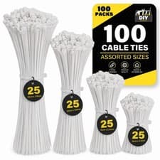 Image of 100-1000 Cable Ties Assorted Mixed Sizes Pack White Zip Set 100/150/250/300MM