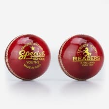 Image of Readers Special School Red Leather Cricket Ball Size Youths 4.75oz - Free P&P