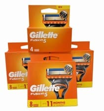 Image of Gillette Fusion 5 Razor Blades 8 Cartridges Up to 11 Months of Shaving 4/8/16/20