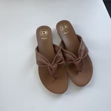 Image of Dune London Lexley Toe Post Sandal In Tan Size 6 Brand New