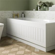 Image of White Gloss Bath Panel 1700mm - Tongue & Groove Side MDF Bathroom