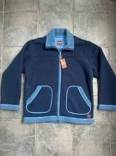 Image of BOSS Men’s Navy Blue Fleece Jacket Size L - Brand New With Tags