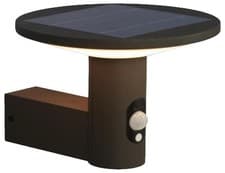 Image of Aluminium Solar LED Circular Wall Light with PIR, Graphite - 4L2/6002