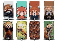Image of Red Panda Flip Wallet Case Pandas Redpanda Face Cute Painting Design Art Gift