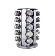 Image of Stainless Steel Rotating Spice Jar Rack 20 Jars 34 x 19 cm Assorted Designs-7505