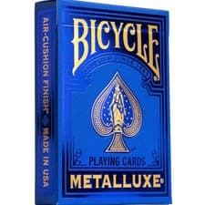 Image of Metalluxe Blue Playing Cards -  Metal Foil Finish - Poker Size