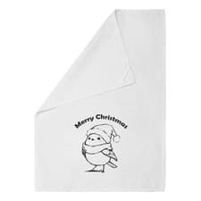 Image of 'Merry Christmas Cute Robin' Cotton Tea Towel / Dish Cloth (TW058954)