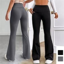 Image of Women High Waist Yoga Flare Pants Bootcut Wide Leg Leggings Fitness Trousers Gym