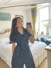 Image of DKNY Floral Black and White Dress Women's