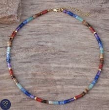 Image of NEW 7 Chakra Necklace, Meditation Bohemian Yoga Necklace, Gemstone Necklace
