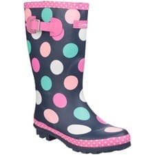 Image of Cotswold Childrens Girls Dotty Spotted Wellington Boots FS3999