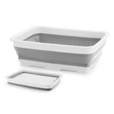 Image of OLPRO Large Grey Collapsible Plastic/Silicone Washing Up Bowl 6.2L Capacity