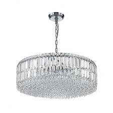 Image of Modern Round Crystal Chandelier 8-Light Crystal Pendant Light For Living Room UK