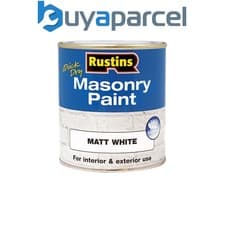 Image of Rustins MASPW500 Quick Dry Masonry Paint Matt White 500ml RUSMASPW500