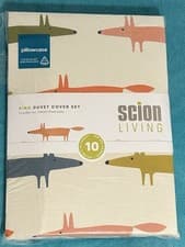 Image of Scion Living Mr Fox Birthday King Size Duvet Cover Set 100% Cotton Reversible