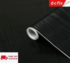 Image of DC FIX BLACK ASH WOODGRAIN STICKY BACK PLASTIC SELF ADHSIVE VINYL KITCHEN