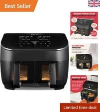Image of Family-Sized 7.6L Vortex Plus Air Fryer: Cook with Dual 3.7L Baskets, Easy Clean