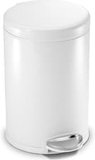 Image of simplehuman White Steel Pedal Bin 4.5L Soft Close Bathroom Bedroom Office