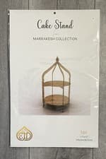 Image of Reusable Cardboard Dome Shape Gold Two Tier Dessert Cupcake Stand 17"x12"