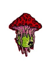 Image of Mushroom Iron-on Patch, Embroidered Eyeball Applique, Fabric Mushroom Patch