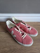 Image of Veja Esplar Leather Pink White Trainers UK 7 NEW