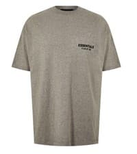 Image of RRP £80 FEAR OF GOD ESSENTIALS Back Logo T-Shirt Heather Grey Size XXS Oversized