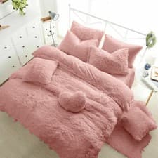 Image of Teddy Bear Fleece Duvet Cover Quilt Soft Cosy Bedding Set & Pillowcases All size
